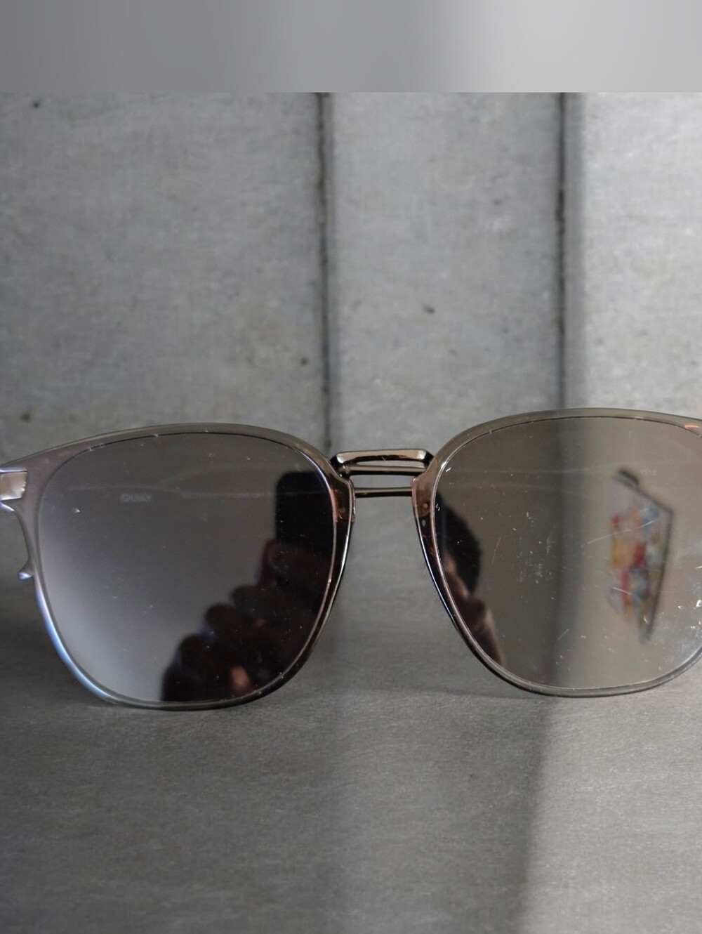 Quay Australia Black Metal Frame Sunglasses with Dark Lenses